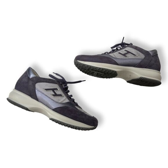 Hogan gray silver interactive fashion sneakers size 40 - Picture 2 of 7